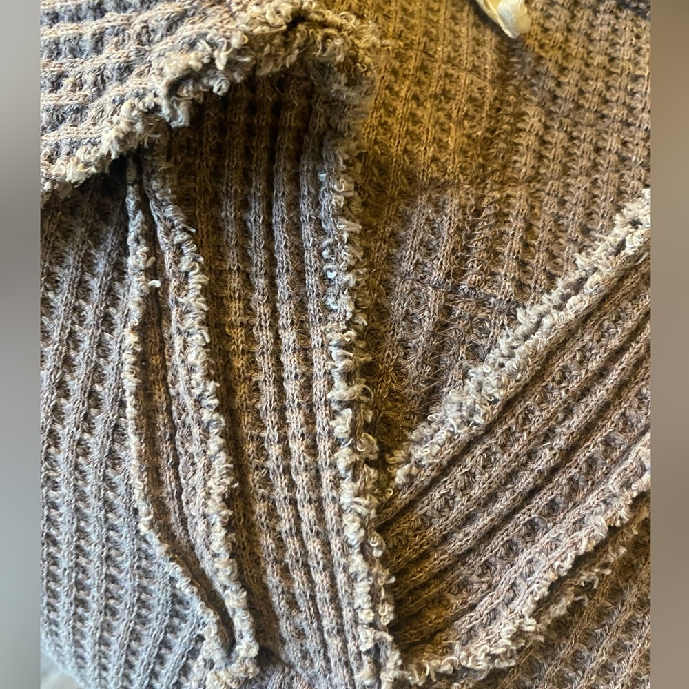 Brown Waffle Knit Rae Mode Long Sleeve Top, Women’s Size L - Picture 5 of 7